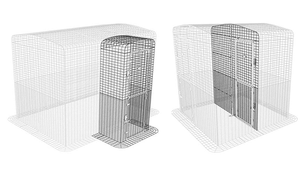 Graphic showing the Porch and Partition for the Walk in Chicken Run